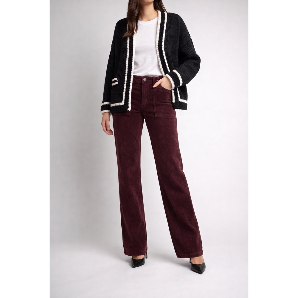 Reformation Daphne Corduroy Pants Jeans Women Sz 23 Tall Merlot Red Straight leg